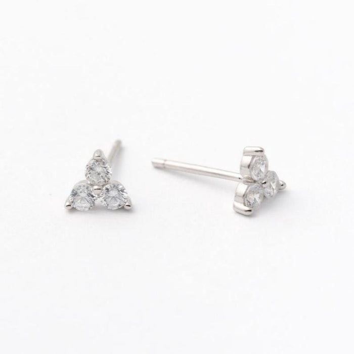 Trio Stone Stud Earring