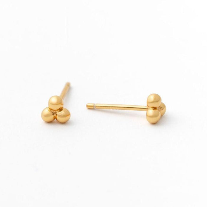 Triple Beaded Stud Earring