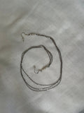 Triple Chain Silver Dangling Earrings with Pearls