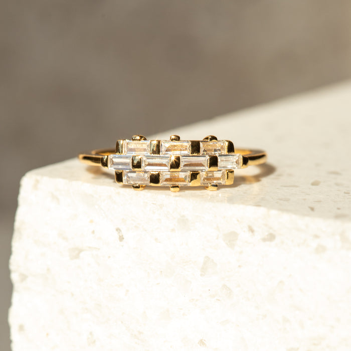 Triple Row CZ Ring