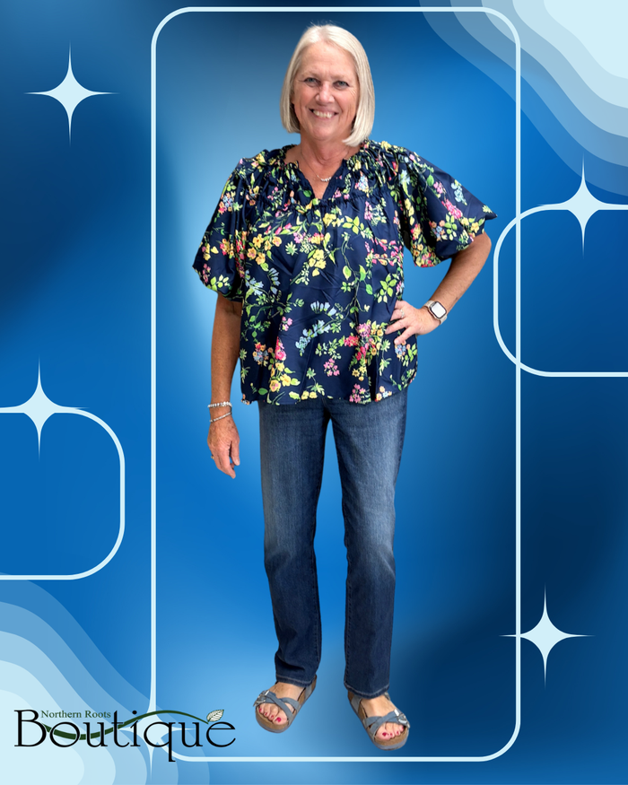 V-Neck Floral Blouse