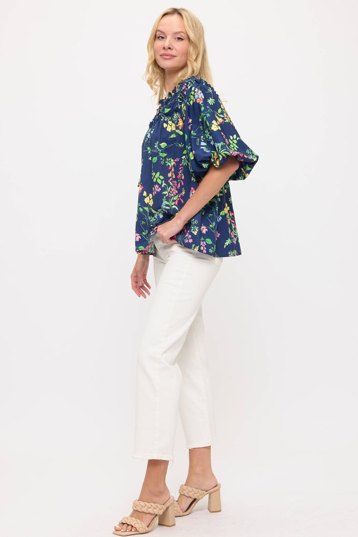 V-Neck Floral Blouse