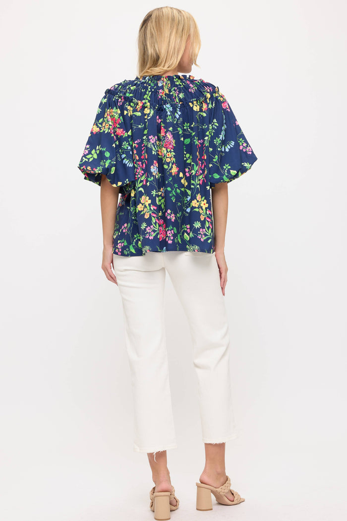 V-Neck Floral Blouse