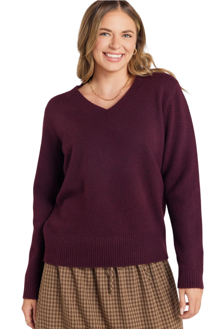 V Neck Long Sleeve Sweater
