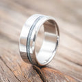 "VERTIGO" - MOSS AGATE WEDDING BAND - TITANIUM - SIZE 7 1/4-Staghead Designs