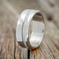 "VERTIGO" - FIRE & ICE OPAL WEDDING BAND - TITANIUM - SIZE 8 1/4-Staghead Designs