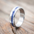 "VERTIGO" - LAPIS LAZULI WEDDING BAND - TITANIUM (6MM) - SIZE 7 1/4-Staghead Designs
