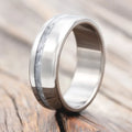 "VERTIGO" - MOONSTONE WEDDING RING - TITANIUM - SIZE 10 1/2-Staghead Designs