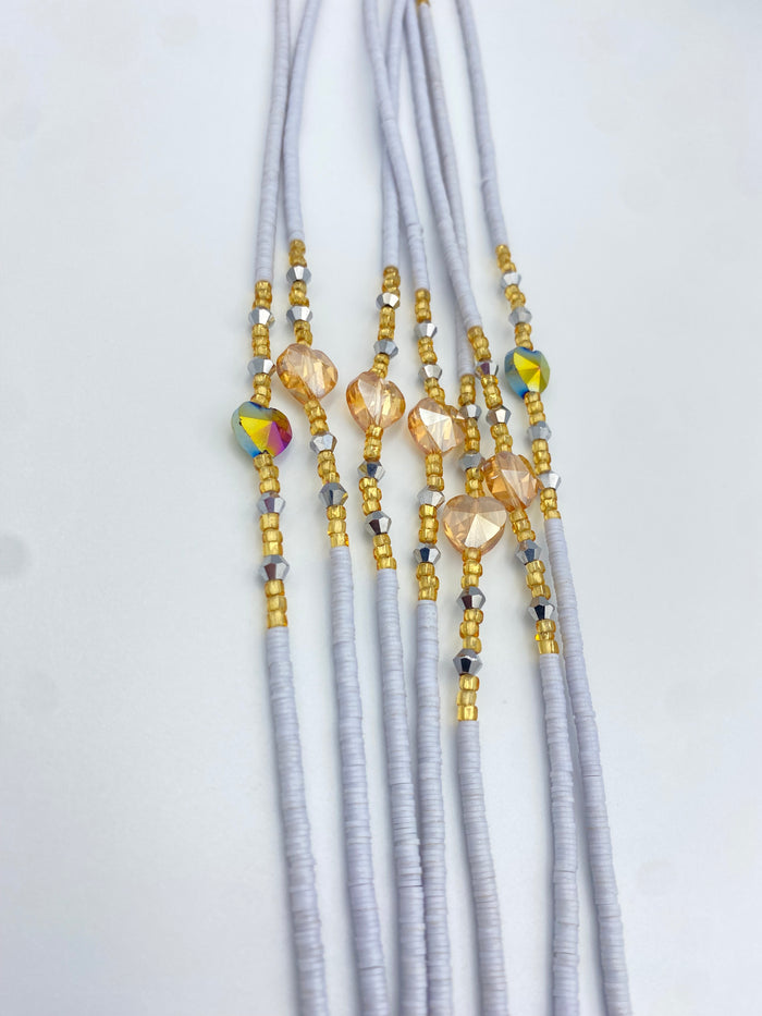 Vinyl Waist Bead- Clay beads- Flat disc waistbeads- 45”- 50”