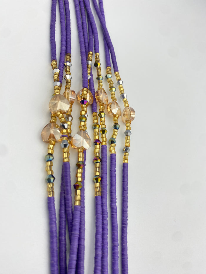 Vinyl Waist Bead- Clay beads- Flat disc waistbeads- 45”- 50”