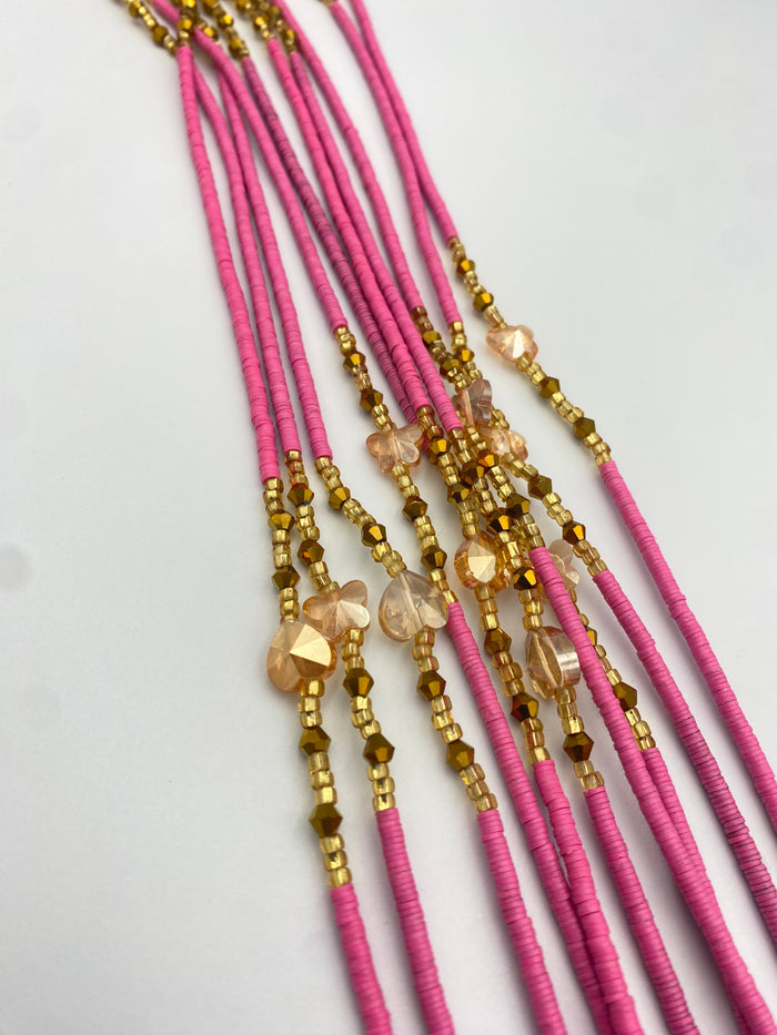 Vinyl Waist Bead- Clay beads- Flat disc waistbeads- 45”- 50”