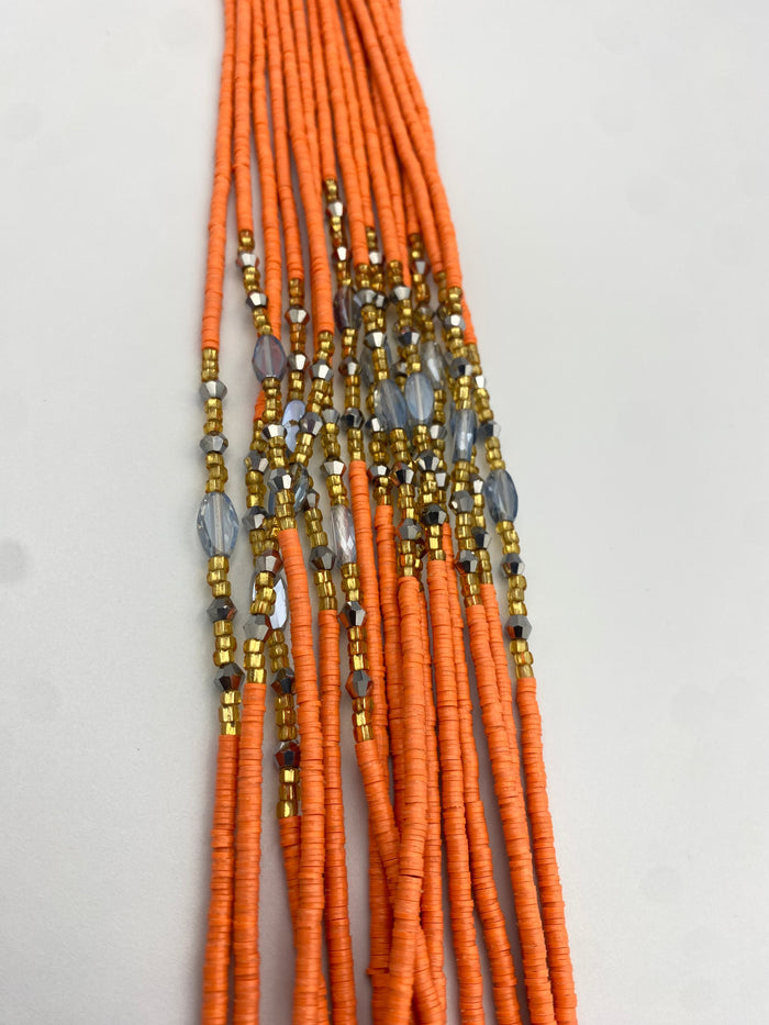 Vinyl Waist Bead- Clay beads- Flat disc waistbeads- 45”- 50”
