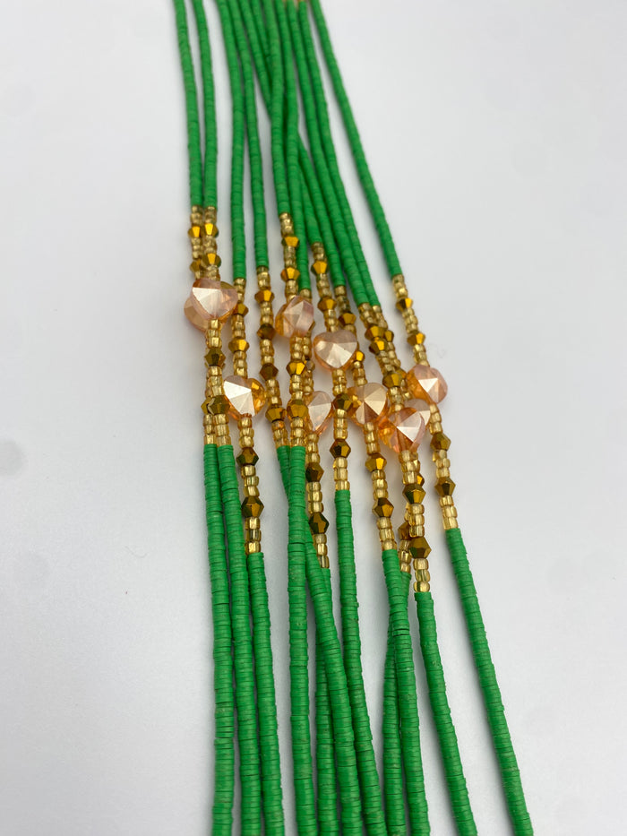 Vinyl Waist Bead- Clay beads- Flat disc waistbeads- 45”- 50”