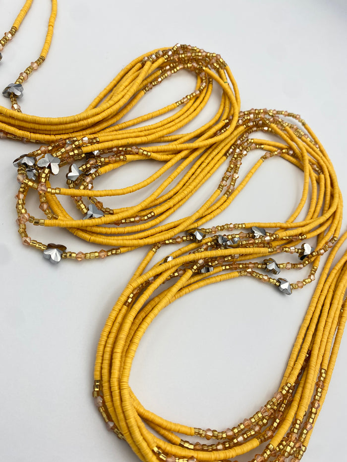 Vinyl Waist Bead- Clay beads- Flat disc waistbeads- 45”- 50”