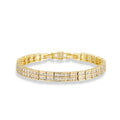 Viola 14K Gold Double Row Square Tennis Bracelet