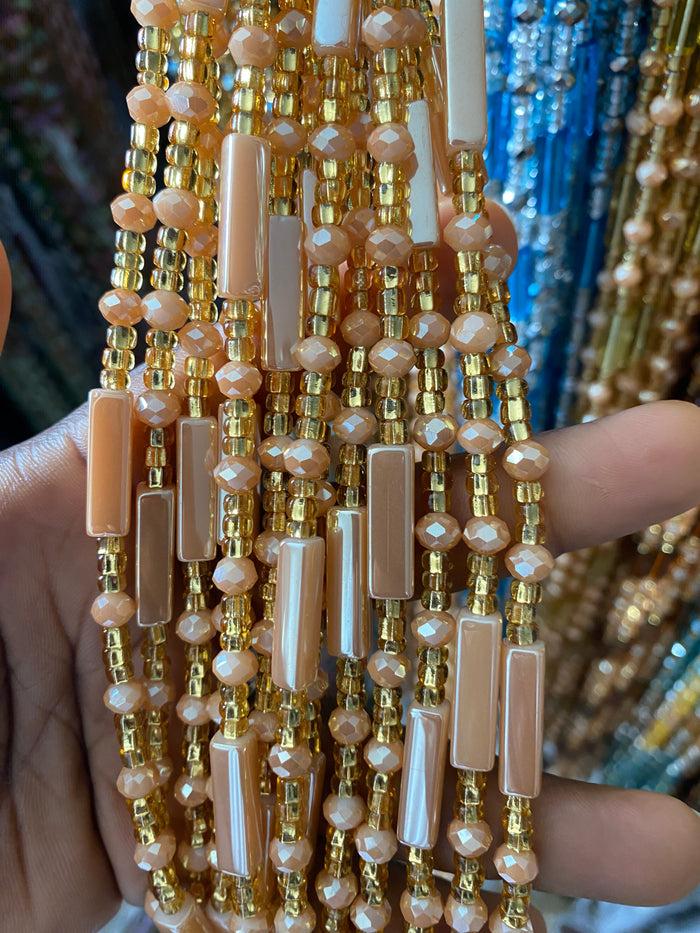 Wholesale African Waist Beads – Crystal Tie-On Strands 45”–50” (Bulk 25pcs Pack)