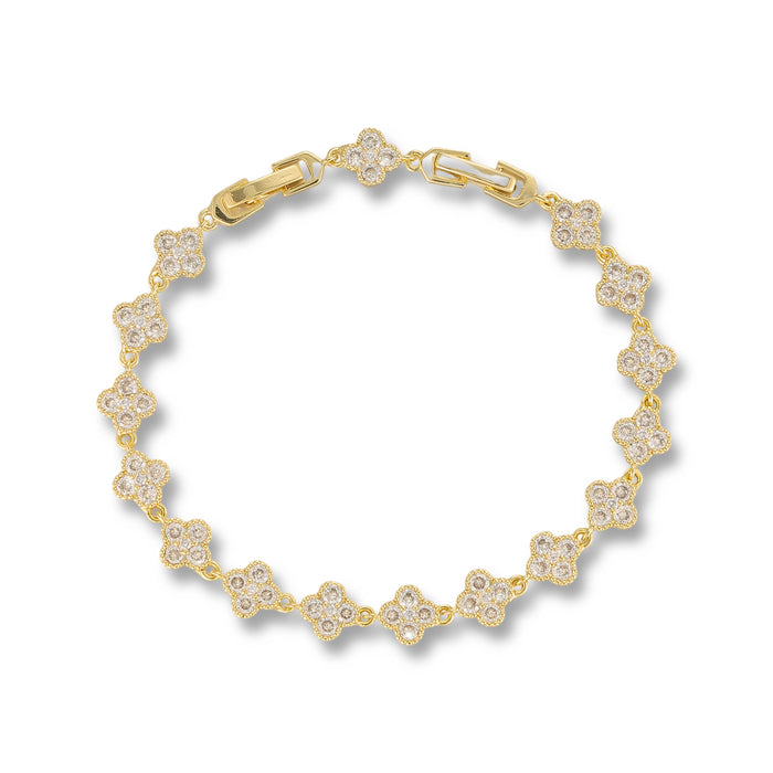 Wilfriede 14K Gold Trèfle Tennis Bracelet