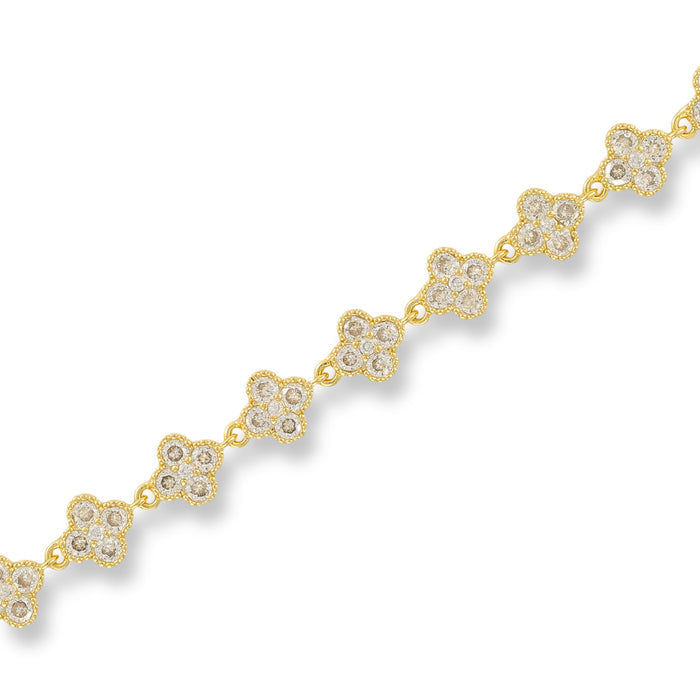 Wilfriede 14K Gold Trèfle Tennis Bracelet