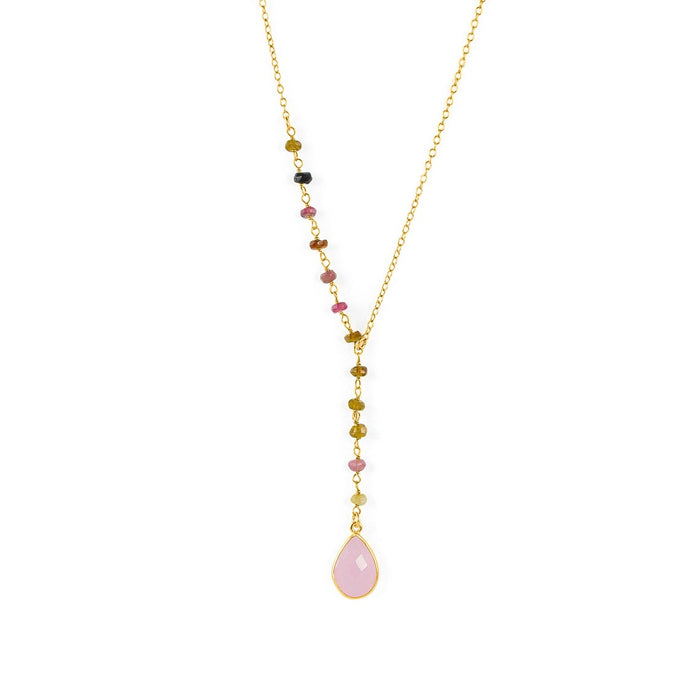Wire Wrapped Lariat Necklace, Sterling Silver or Gold Vermeil Birthstone Necklace for Women, Custom Wire Wrap Gemstone Gift for Her, Gemstone Jewelry
