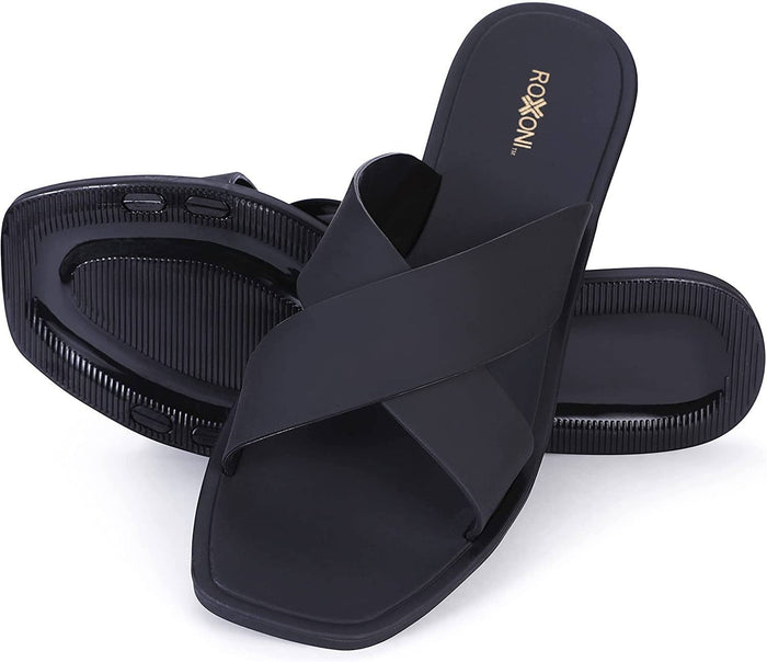 Women's Matte Colored Criss Cross Strap Sandal