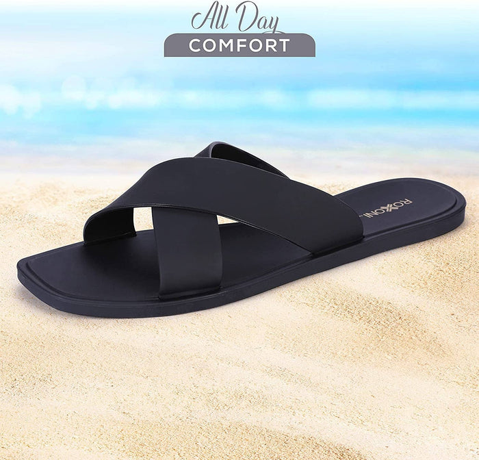 Women's Matte Colored Criss Cross Strap Sandal