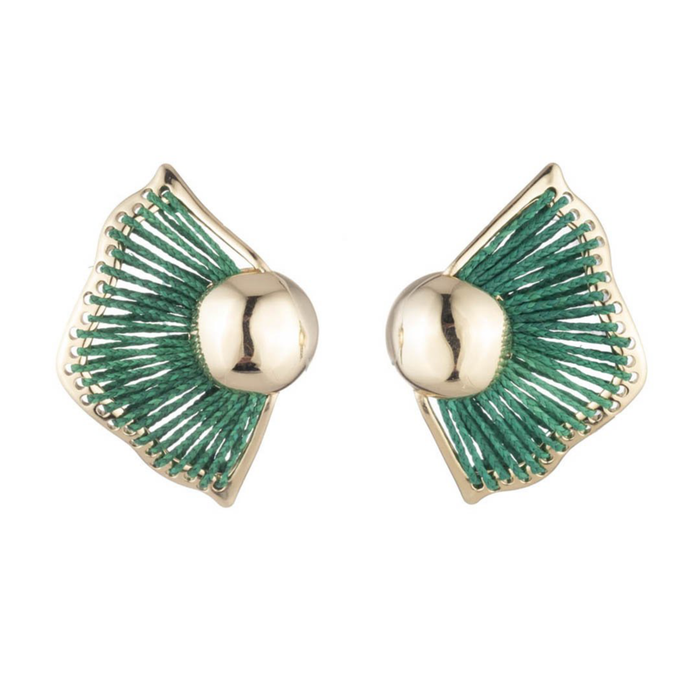 Wren Earrings with Woven Raffia