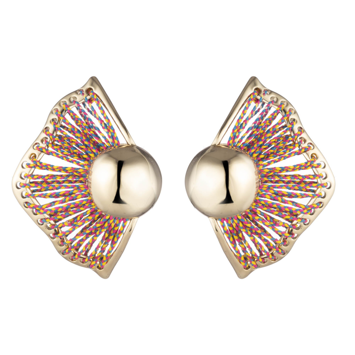 Wren Earrings with Woven Raffia