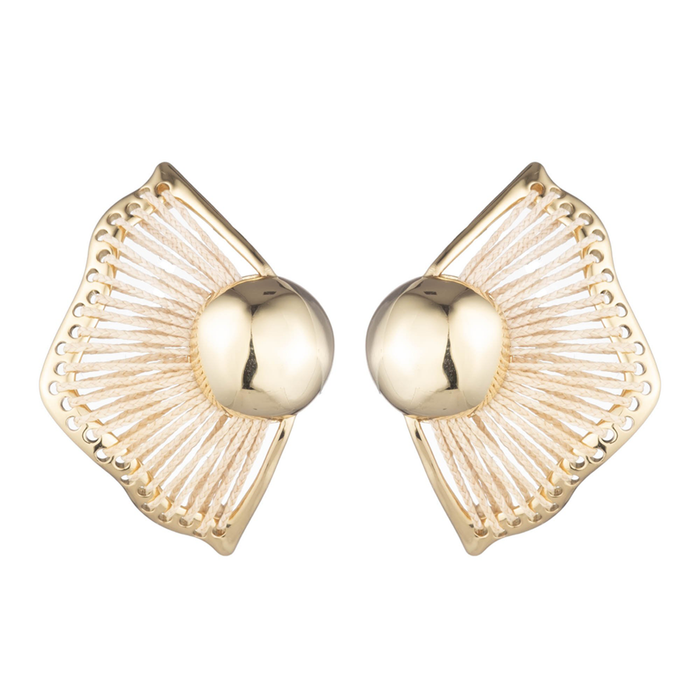 Wren Earrings with Woven Raffia