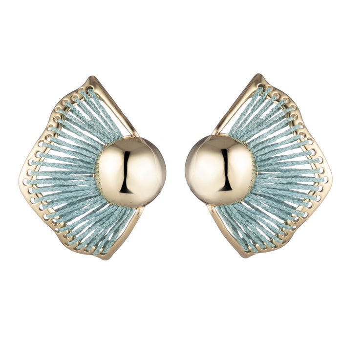 Wren Earrings with Woven Raffia