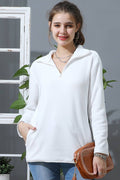 Zip Neck Lightweight Pullover Sweatshirt