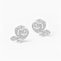 Zoé White Floral Stud Earrings